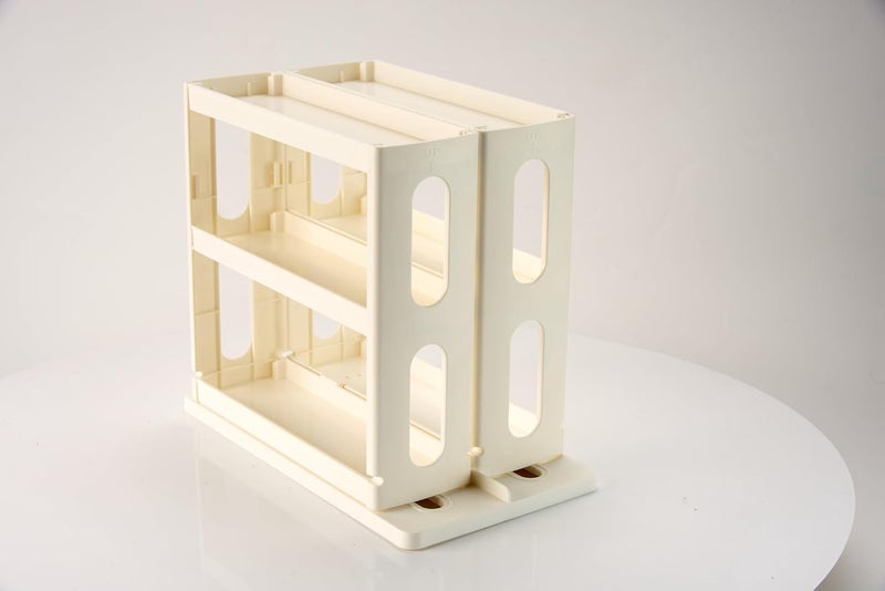 Dutiplus Medicine Organizer 2 Three-Decker Shelves Cabinet Storage Rack Organizer for Holding Vitamins, Supplements Cosmetics (9”H x 5.8”W x 10.4”D) (Natural White) - Image 4